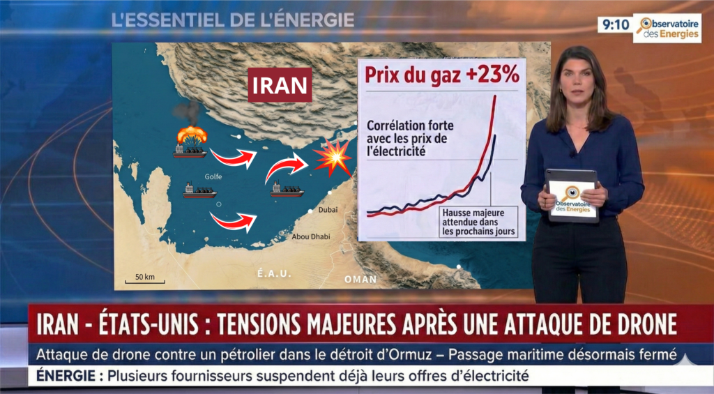 Tensions entre l’Iran et les États-Unis dans le détroit d’Ormuz entraînant une hausse des prix du gaz et de l’électricité